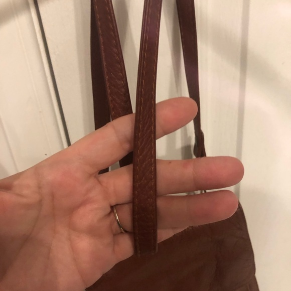 Derek Alexander supple leather crossbody and organizer in Brandy - Picture 6 of 8